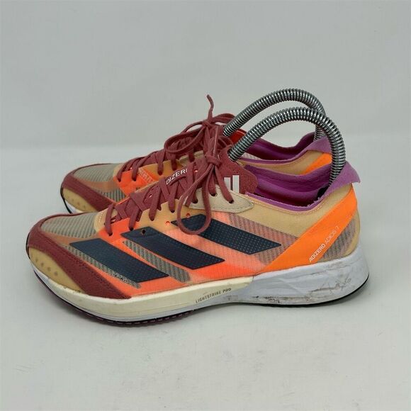 Adidas Adizero Adios 7 Bright Highlighter Orange Women's Running Shoes Size 6 - Picture 10 of 16